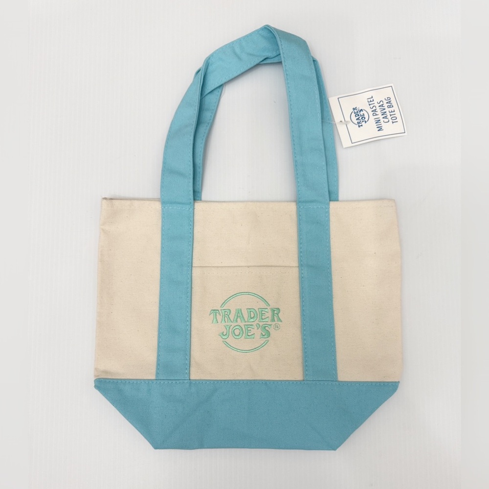 Trader Joe’s NWT Pastel Mini Tote Bag Blue
